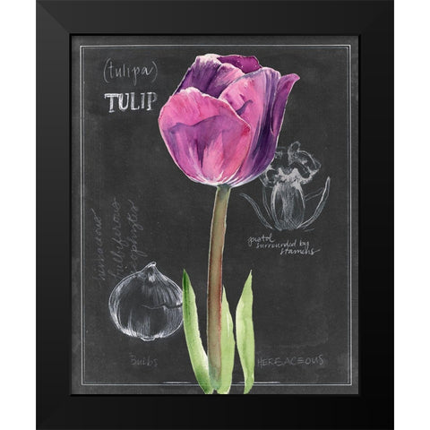 Chalkboard Flower IV Black Modern Wood Framed Art Print by Parker, Jennifer Paxton