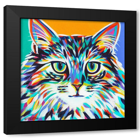Dramatic Cats I Black Modern Wood Framed Art Print with Double Matting by Vitaletti, Carolee