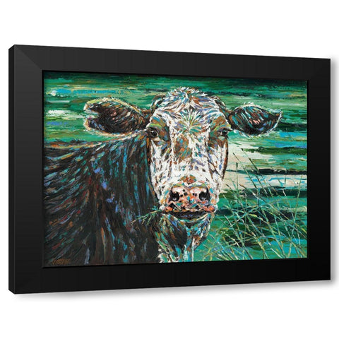 Marshland Cow II Black Modern Wood Framed Art Print with Double Matting by Vitaletti, Carolee