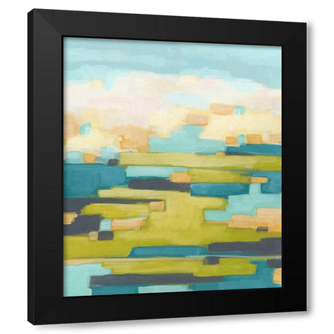Pixel Horizon I Black Modern Wood Framed Art Print by Vess, June Erica