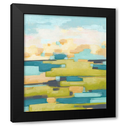 Pixel Horizon II Black Modern Wood Framed Art Print by Vess, June Erica