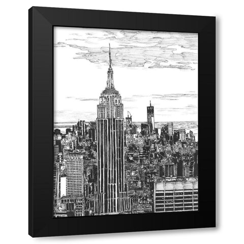 BandW Us Cityscape-NYC Black Modern Wood Framed Art Print by Wang, Melissa