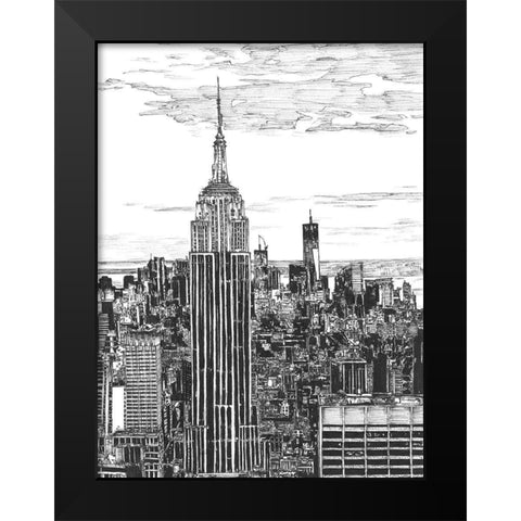 BandW Us Cityscape-NYC Black Modern Wood Framed Art Print by Wang, Melissa