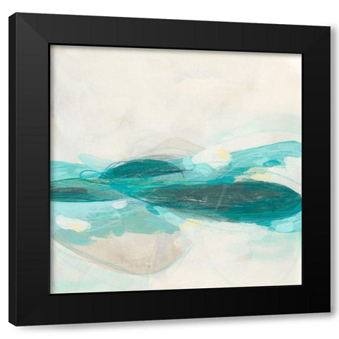 Aquamarine I Black Modern Wood Framed Art Print by Vess, June Erica