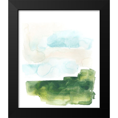 Liquid Valley IV Black Modern Wood Framed Art Print by Vess, June Erica