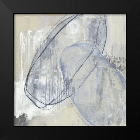 Cool Neutral Loops I Black Modern Wood Framed Art Print by Goldberger, Jennifer