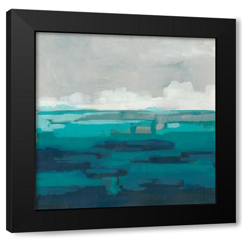 Sea Foam Vista I Black Modern Wood Framed Art Print by Vess, June Erica