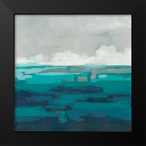 Sea Foam Vista I Black Modern Wood Framed Art Print by Vess, June Erica