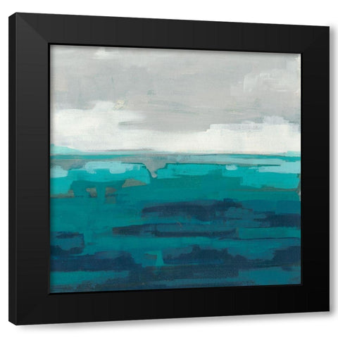 Sea Foam Vista II Black Modern Wood Framed Art Print with Double Matting by Vess, June Erica