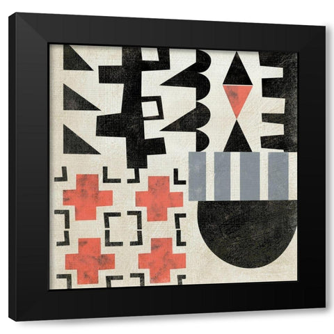 Geo Tile IV Black Modern Wood Framed Art Print by Zarris, Chariklia