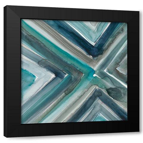 Freshwater Tide II Black Modern Wood Framed Art Print with Double Matting by Zarris, Chariklia