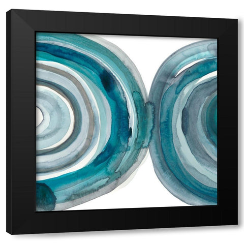 Freshwater Tide VII Black Modern Wood Framed Art Print with Double Matting by Zarris, Chariklia