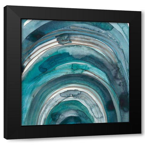 Freshwater Tide IX Black Modern Wood Framed Art Print with Double Matting by Zarris, Chariklia