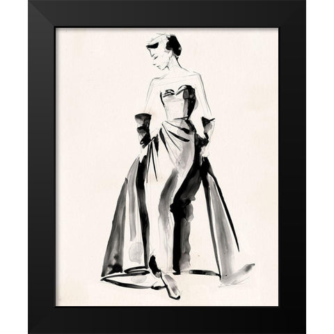 Vintage Costume Sketch I Black Modern Wood Framed Art Print by Parker, Jennifer Paxton