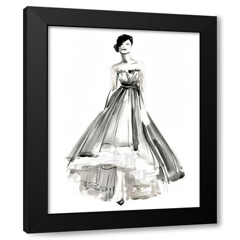Gestural Evening Gown II Black Modern Wood Framed Art Print with Double Matting by Parker, Jennifer Paxton