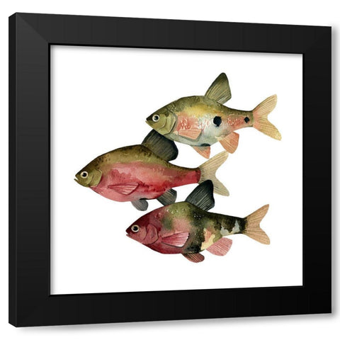 Rainbow Fish I Black Modern Wood Framed Art Print by Scarvey, Emma