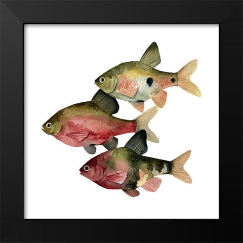 Rainbow Fish I Black Modern Wood Framed Art Print by Scarvey, Emma