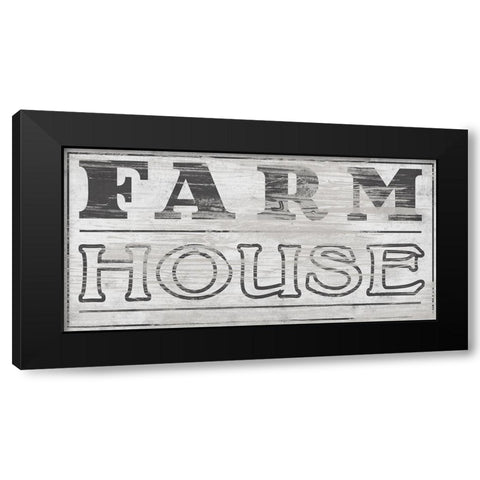 Vintage Farmhouse Sign I Black Modern Wood Framed Art Print with Double Matting by Vess, June Erica