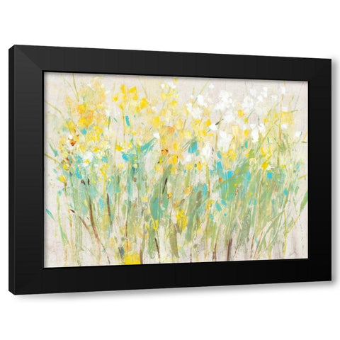 Floral Cluster II Black Modern Wood Framed Art Print with Double Matting by OToole, Tim