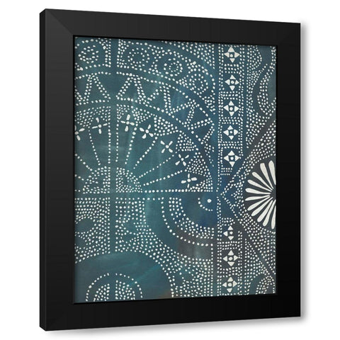 Batik Cloth I Black Modern Wood Framed Art Print with Double Matting by Zarris, Chariklia