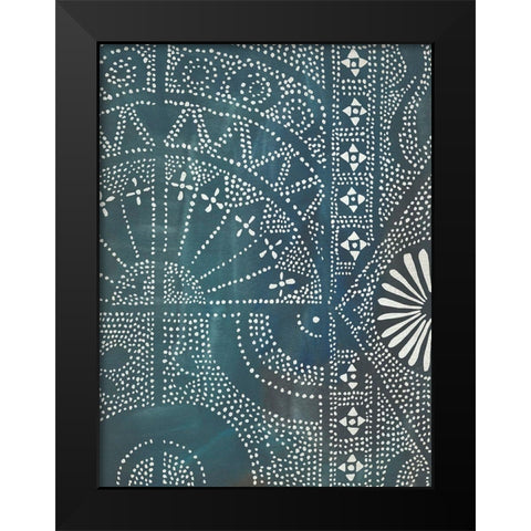 Batik Cloth I Black Modern Wood Framed Art Print by Zarris, Chariklia