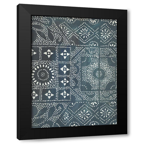 Batik Cloth II Black Modern Wood Framed Art Print with Double Matting by Zarris, Chariklia