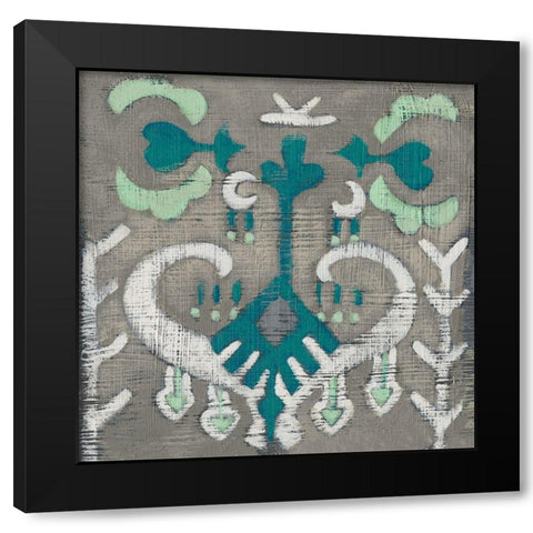 Teal Tapestry I Black Modern Wood Framed Art Print by Zarris, Chariklia