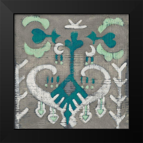 Teal Tapestry I Black Modern Wood Framed Art Print by Zarris, Chariklia