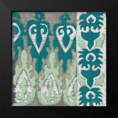 Teal Tapestry II Black Modern Wood Framed Art Print by Zarris, Chariklia