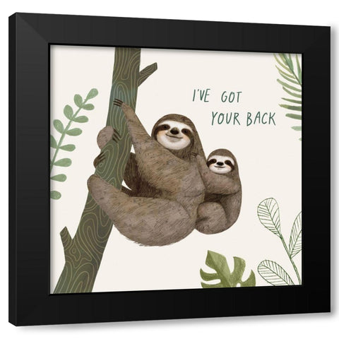 Sloth Sayings III Black Modern Wood Framed Art Print with Double Matting by Borges, Victoria