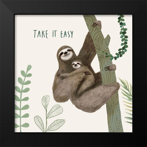 Sloth Sayings IV Black Modern Wood Framed Art Print by Borges, Victoria