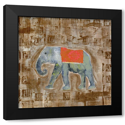 Global Elephant I Black Modern Wood Framed Art Print with Double Matting by Daavettila, Tara