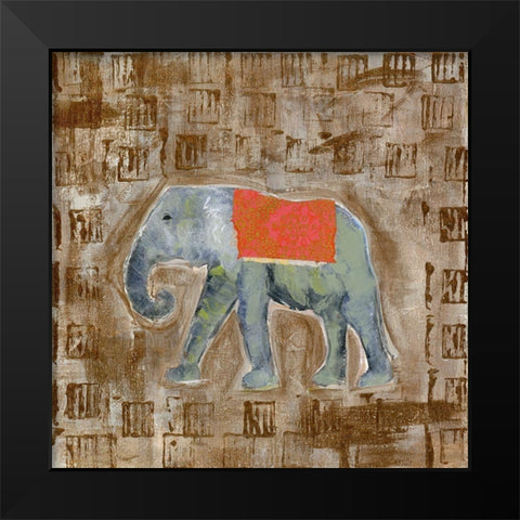 Global Elephant I Black Modern Wood Framed Art Print by Daavettila, Tara