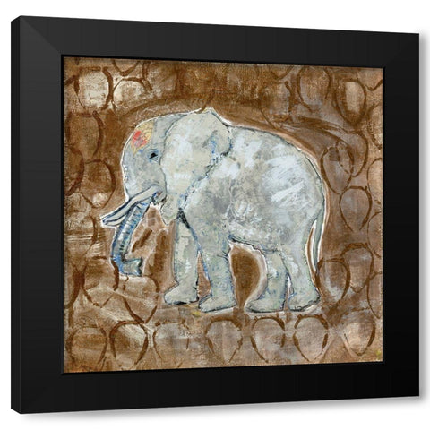 Global Elephant II Black Modern Wood Framed Art Print with Double Matting by Daavettila, Tara