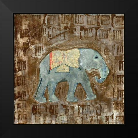 Global Elephant III Black Modern Wood Framed Art Print by Daavettila, Tara