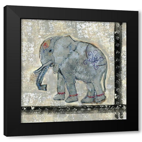 Global Elephant V Black Modern Wood Framed Art Print by Daavettila, Tara