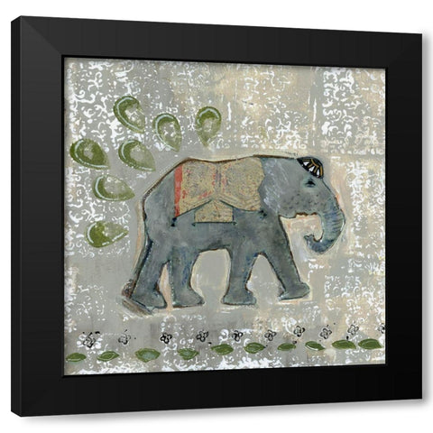 Global Elephant VI Black Modern Wood Framed Art Print by Daavettila, Tara