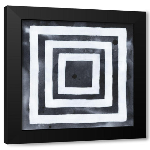 Blue Screen V Black Modern Wood Framed Art Print with Double Matting by Popp, Grace