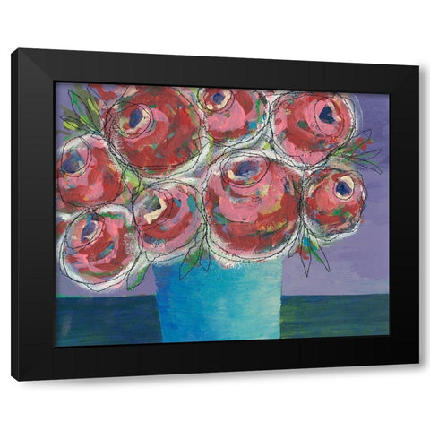 Candy Flowers I Black Modern Wood Framed Art Print with Double Matting by Moore, Regina