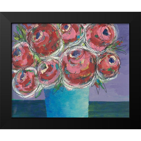 Candy Flowers I Black Modern Wood Framed Art Print by Moore, Regina