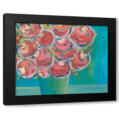 Candy Flowers II Black Modern Wood Framed Art Print by Moore, Regina