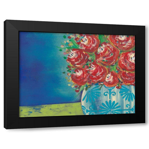 Fearless Floral II Black Modern Wood Framed Art Print by Moore, Regina