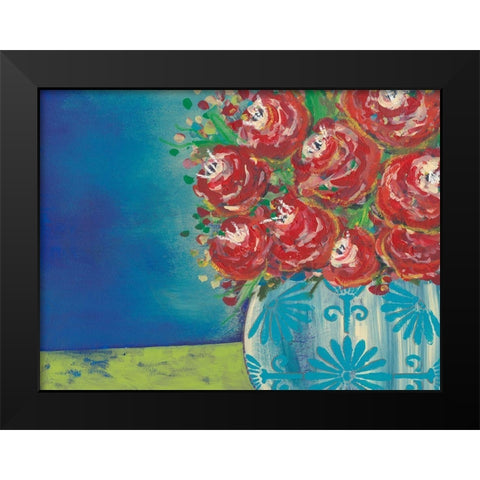 Fearless Floral II Black Modern Wood Framed Art Print by Moore, Regina