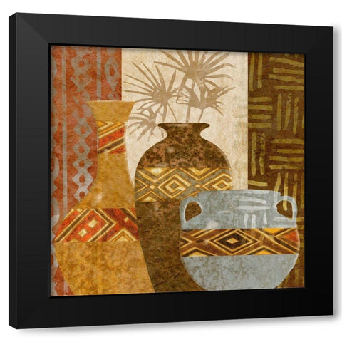 Ethnic Vase V Black Modern Wood Framed Art Print with Double Matting by Saunders, Alonzo