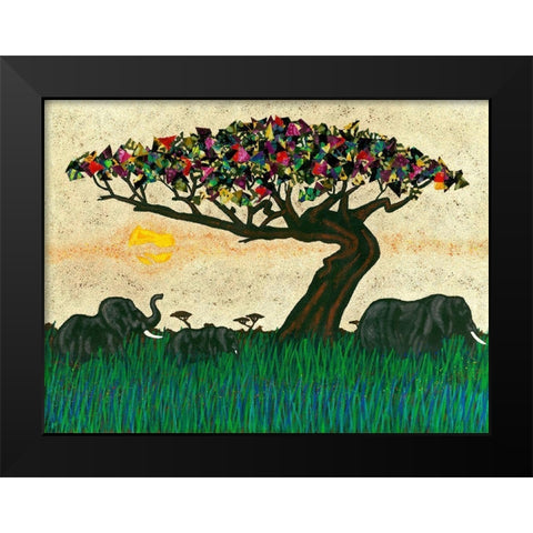 Planes of Africa I Black Modern Wood Framed Art Print by Saunders, Alonzo