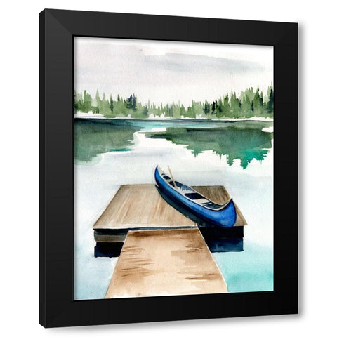 Lake Views I Black Modern Wood Framed Art Print with Double Matting by Parker, Jennifer Paxton