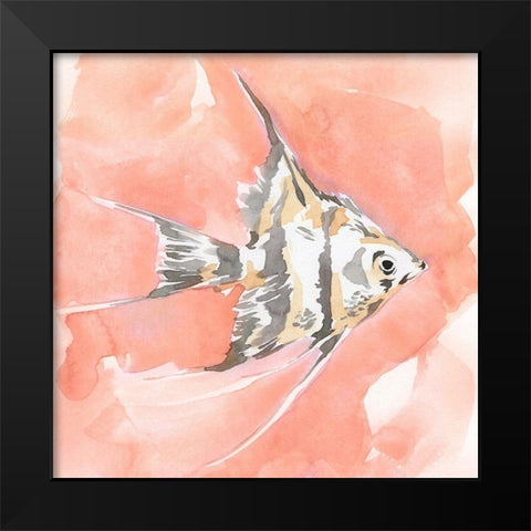 Blush and Ochre Angel Fish I Black Modern Wood Framed Art Print by Green, Jacob