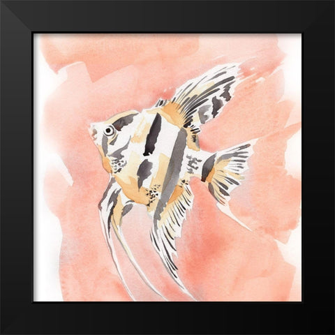 Blush and Ochre Angel Fish II Black Modern Wood Framed Art Print by Green, Jacob