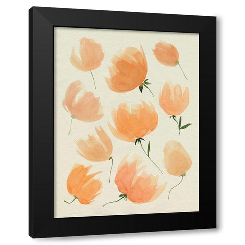 Fallen Flowers I Black Modern Wood Framed Art Print by Popp, Grace