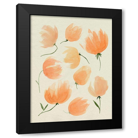Fallen Flowers II Black Modern Wood Framed Art Print by Popp, Grace